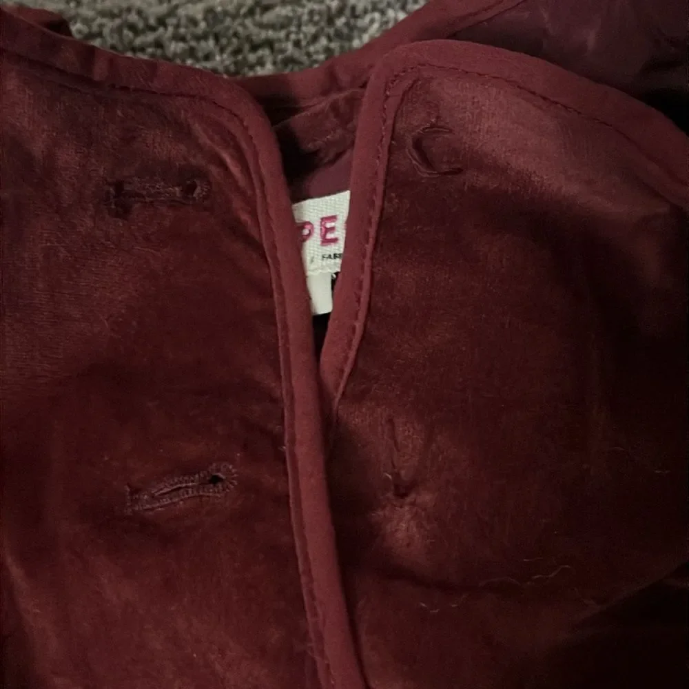 Free People Becky Stretch Velvet Jacket Red L